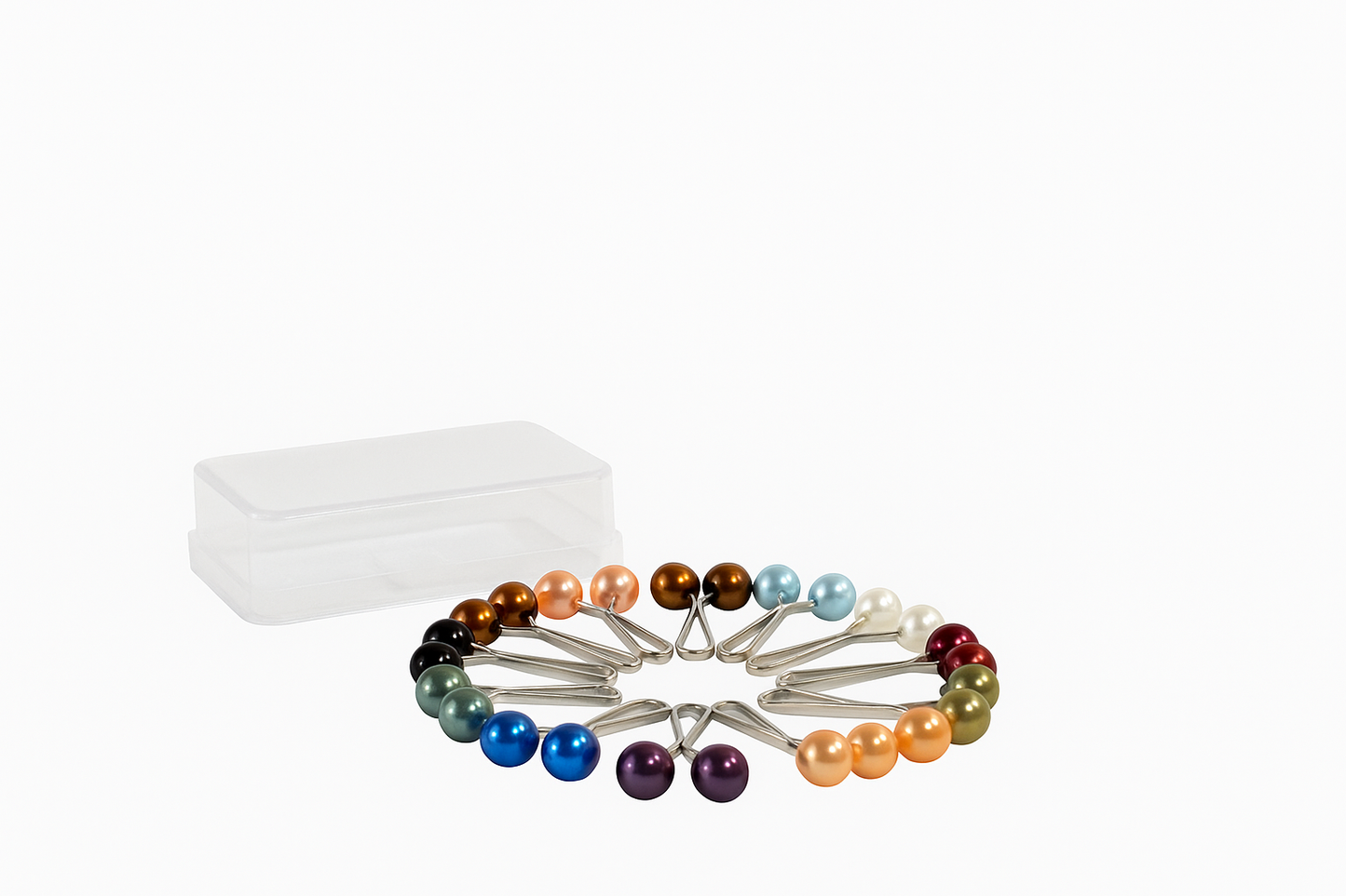 Pearl Hijab Pins 12 Pieces Multicolour Set