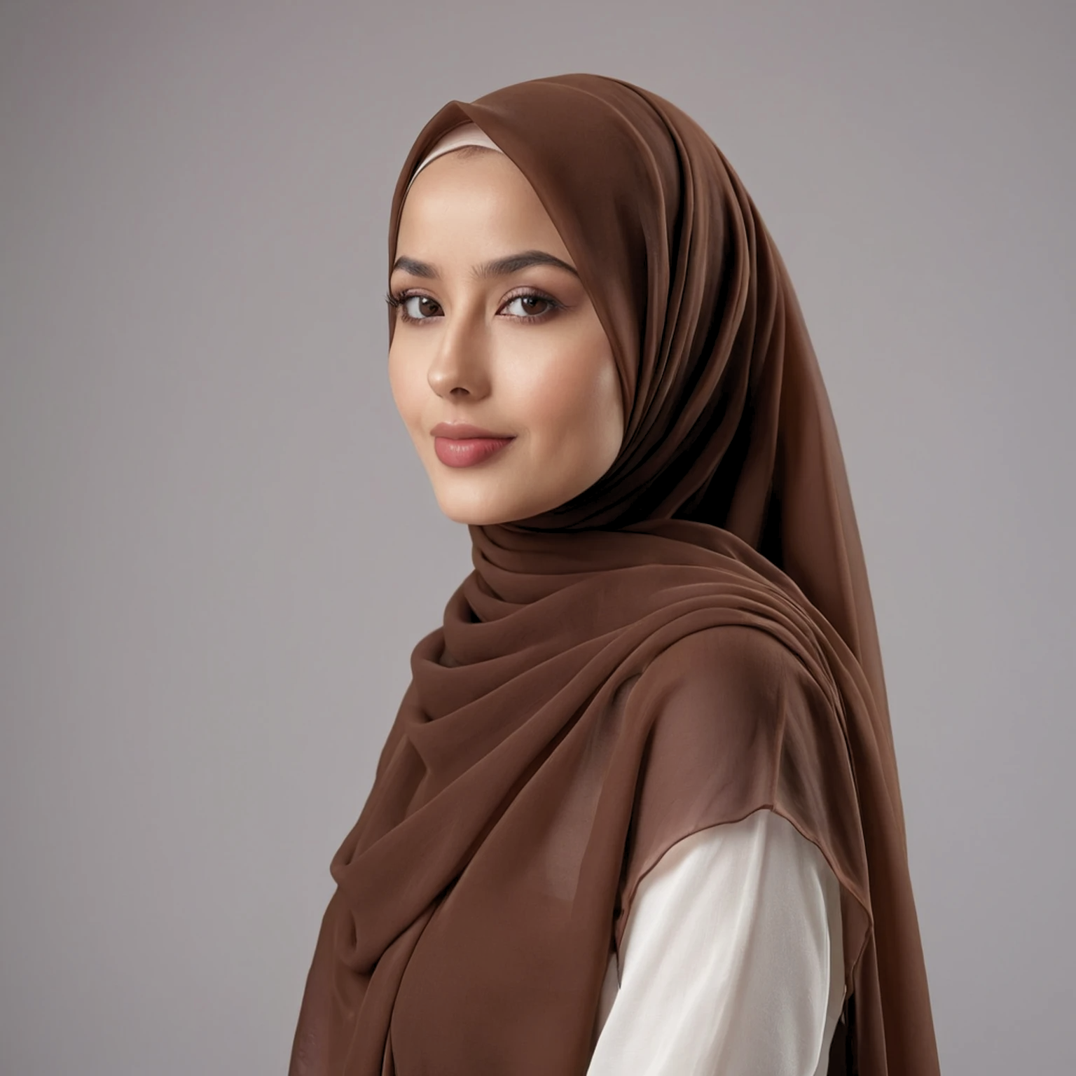 Cocoa brown chiffon hijab for women – soft, lightweight and elegant