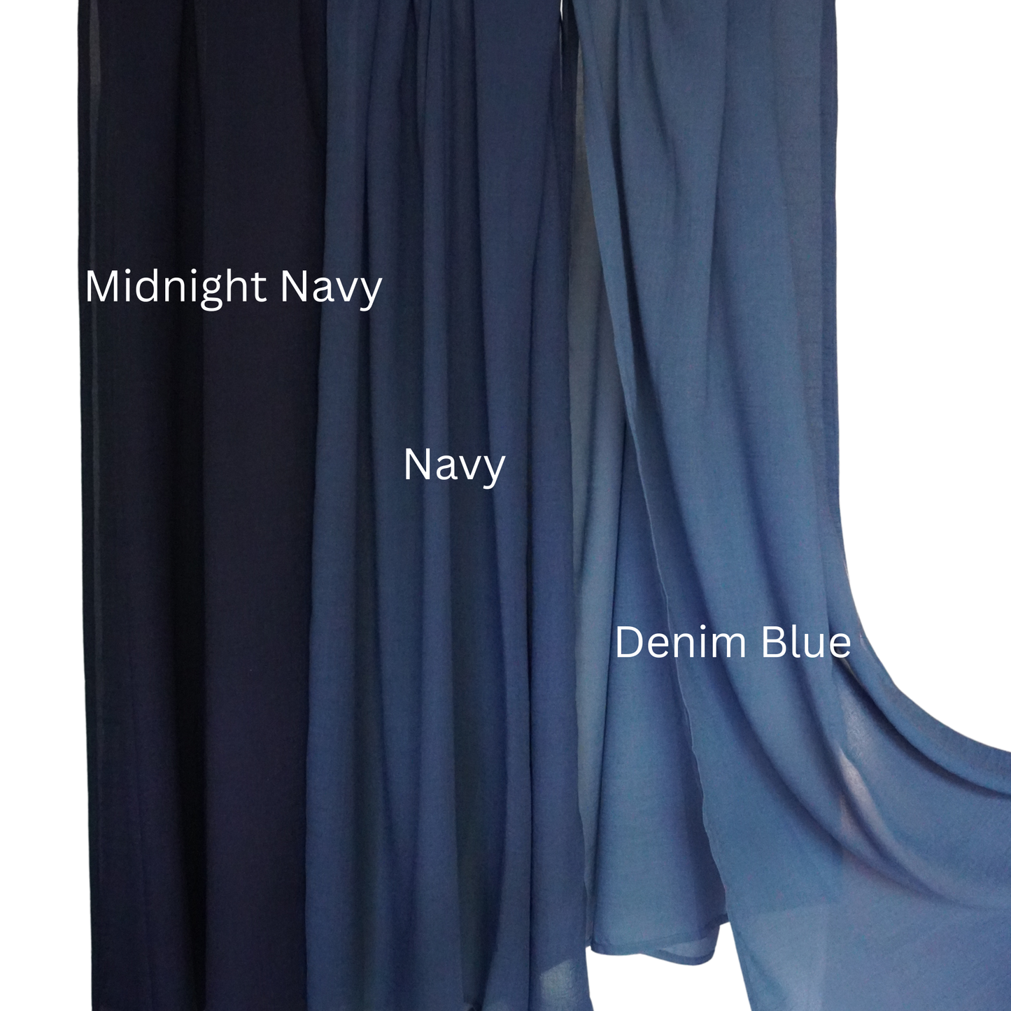 3 Pack Crinkle Hijab Blue Set