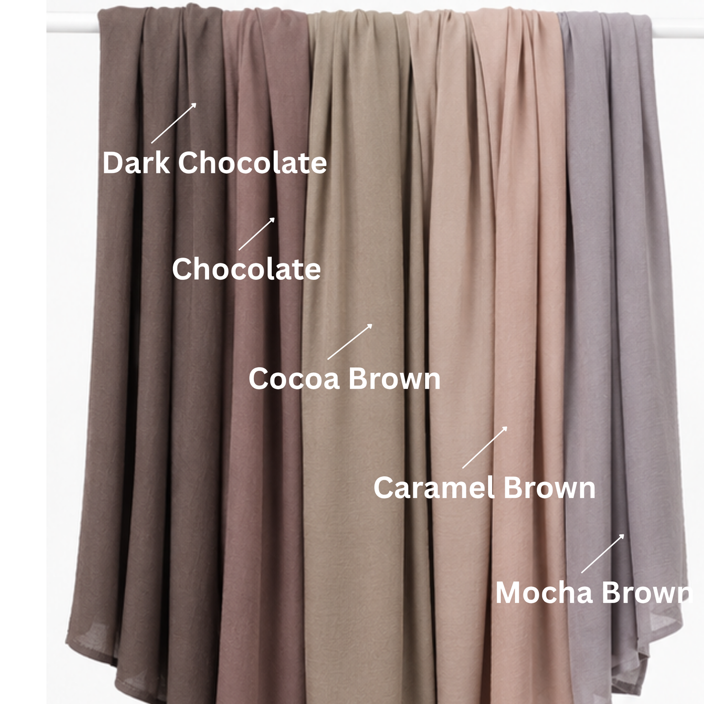 5 Pack Crinkle Hijab Brown Set