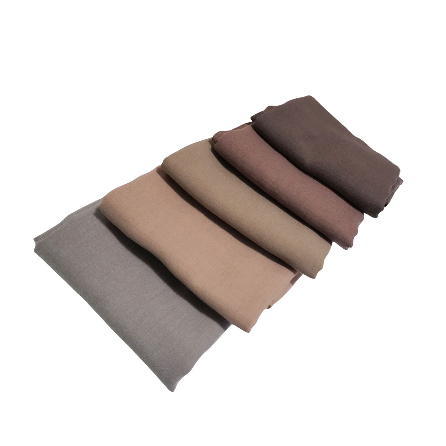 5 Pack Crinkle Hijab Brown Set