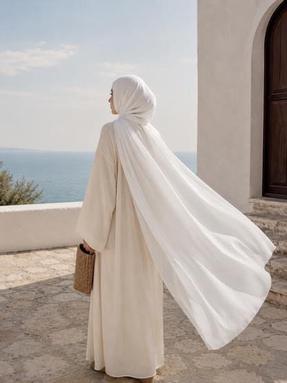 Crinkle Hijab-Off White