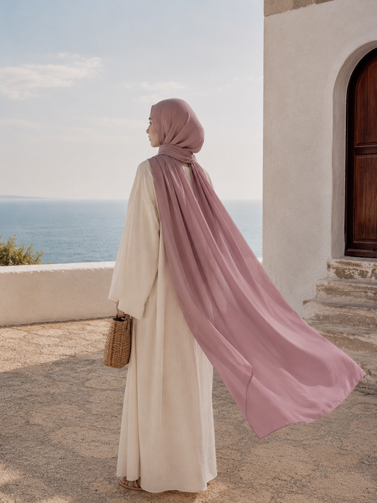 Crinkle Hijab-Mauve Pink