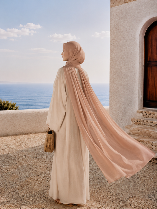 Crinkle Hijab-Caramel Brown