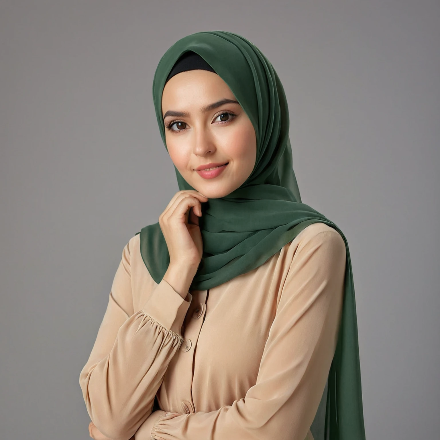 Dark green chiffon hijab for women – soft, lightweight and elegant