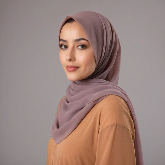 Dusty purple brown chiffon hijab for women – soft, lightweight and elegant