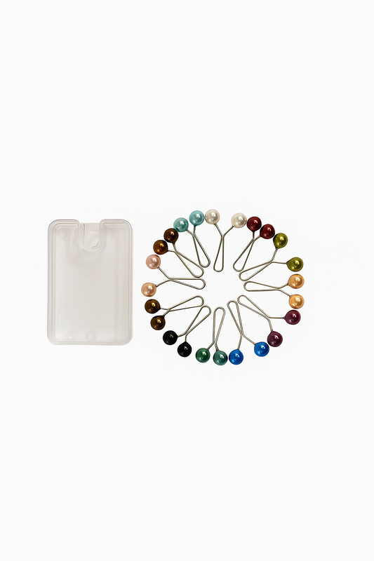 Pearl Hijab Pins 12 Pieces Multicolour Set
