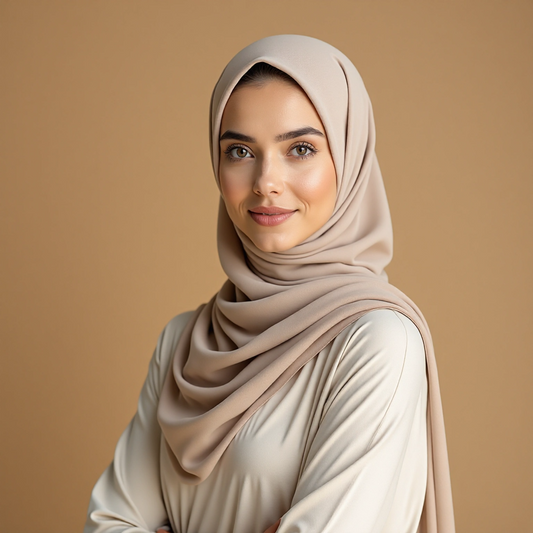 Light nude chiffon hijab for women – soft, lightweight and elegant
