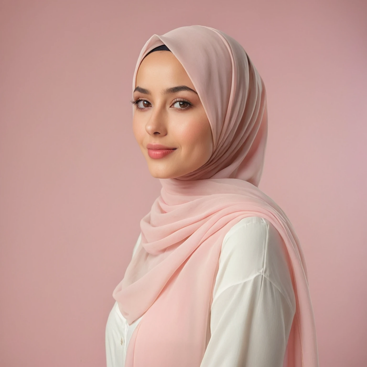 Misty Rose chiffon hijab for women – soft, lightweight and elegant