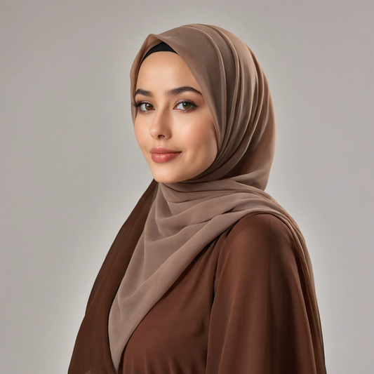 Nude chiffon hijab for women – soft, lightweight and elegant