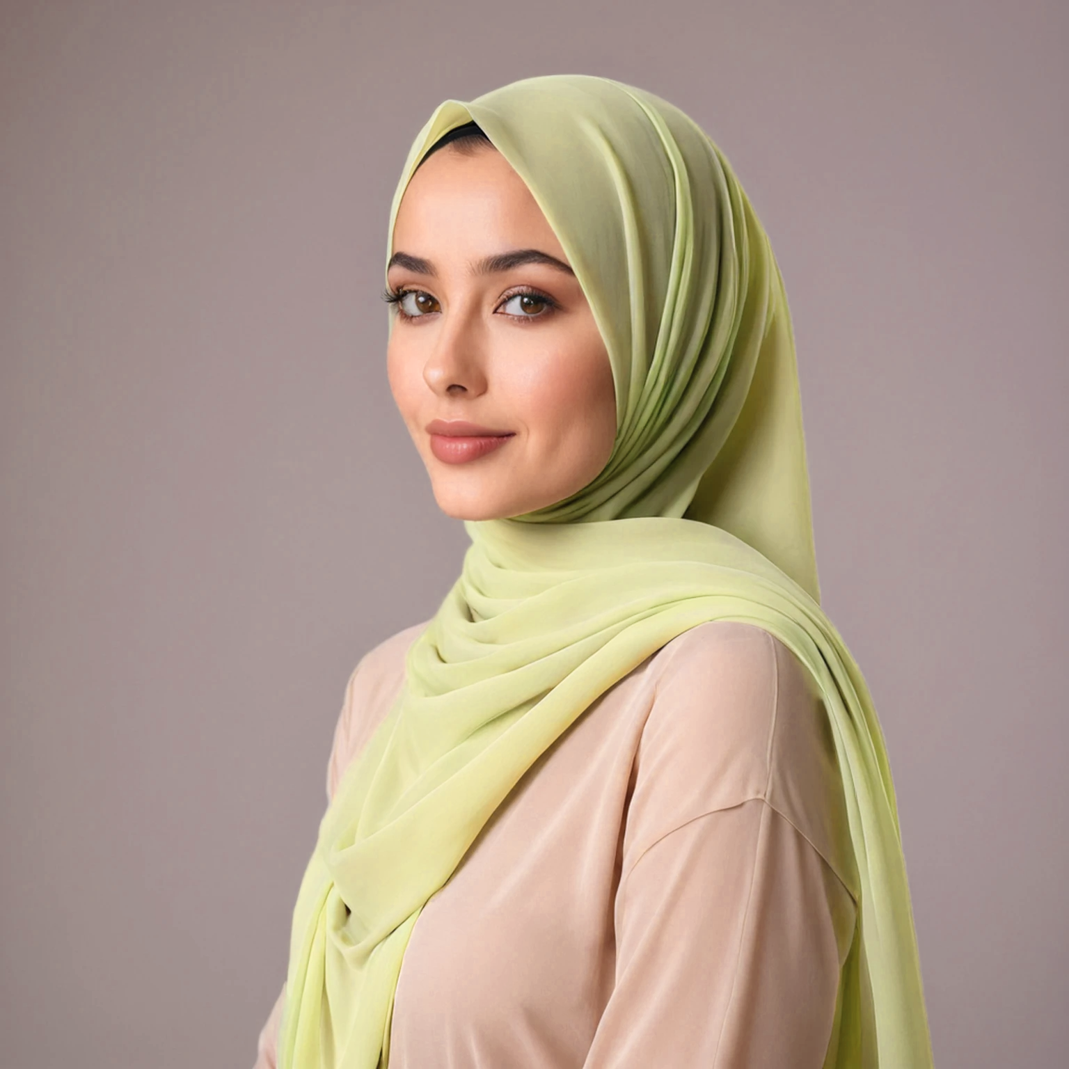 Pistachio chiffon hijab for women – soft, lightweight and elegant