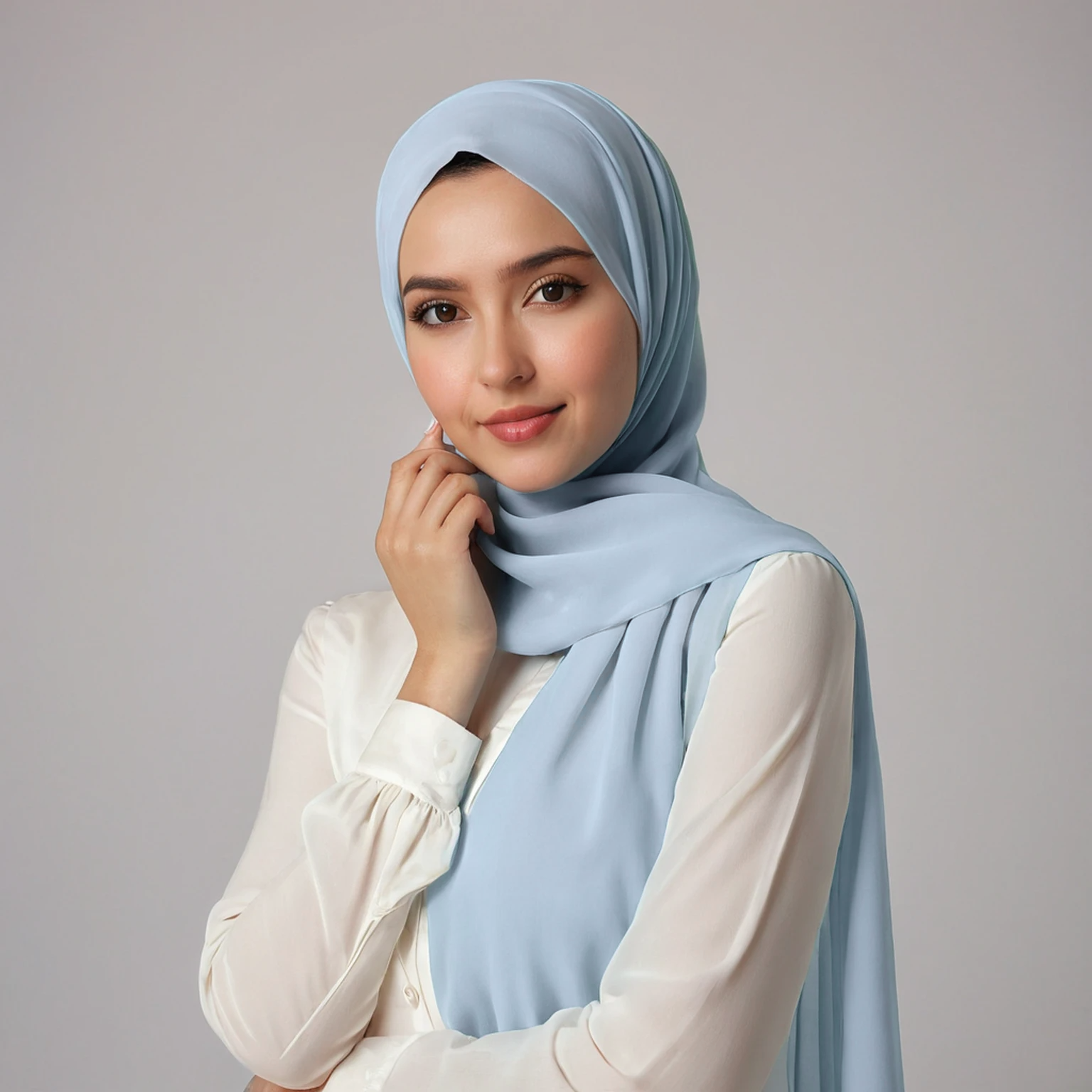 Sky Blue chiffon hijab for women – soft, lightweight and elegant
