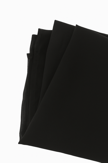Black chiffon hijab for women – soft, lightweight and elegant
