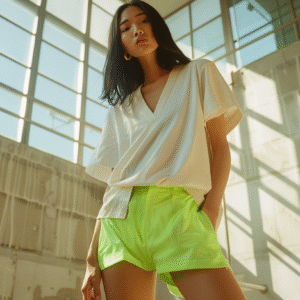 Alternative view of Tropical Print Oversized Jacket – Vibrant Orange